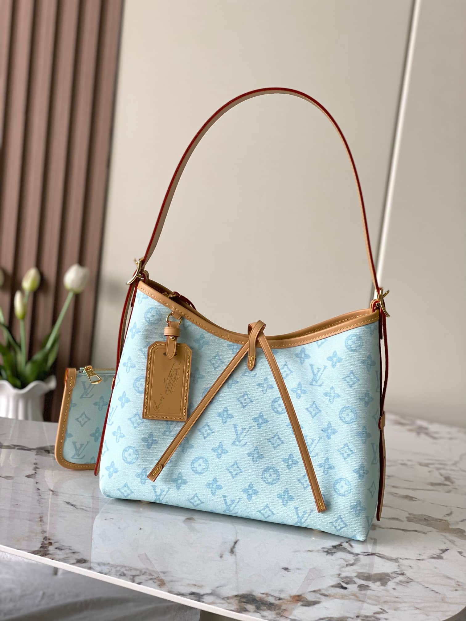 Louis Vuitton CarryAll PM Monogram Origine Bleu Courrier Coated canvas M27532 High