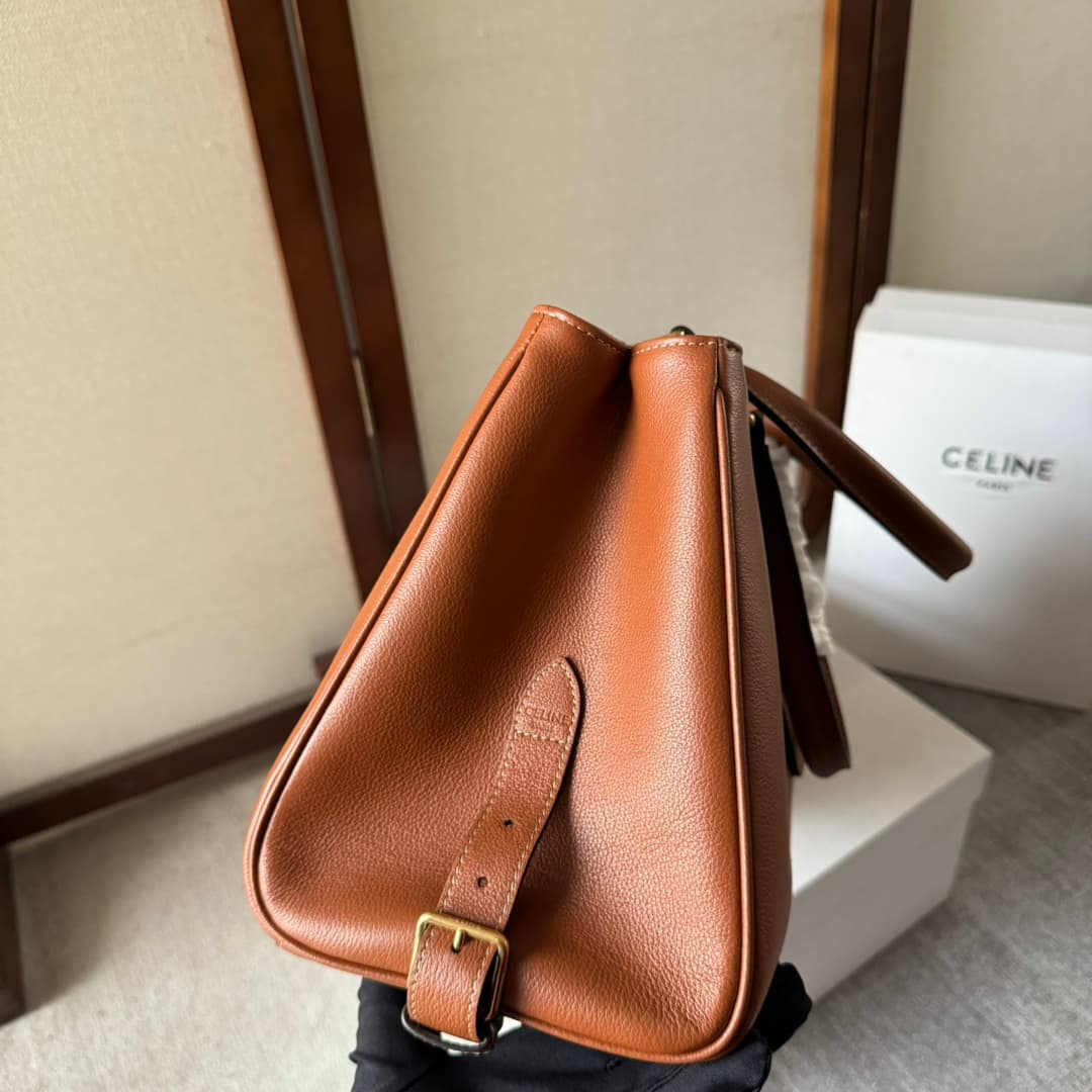 Celine Medium Appoline Bag in Supple Calfskin Tan High