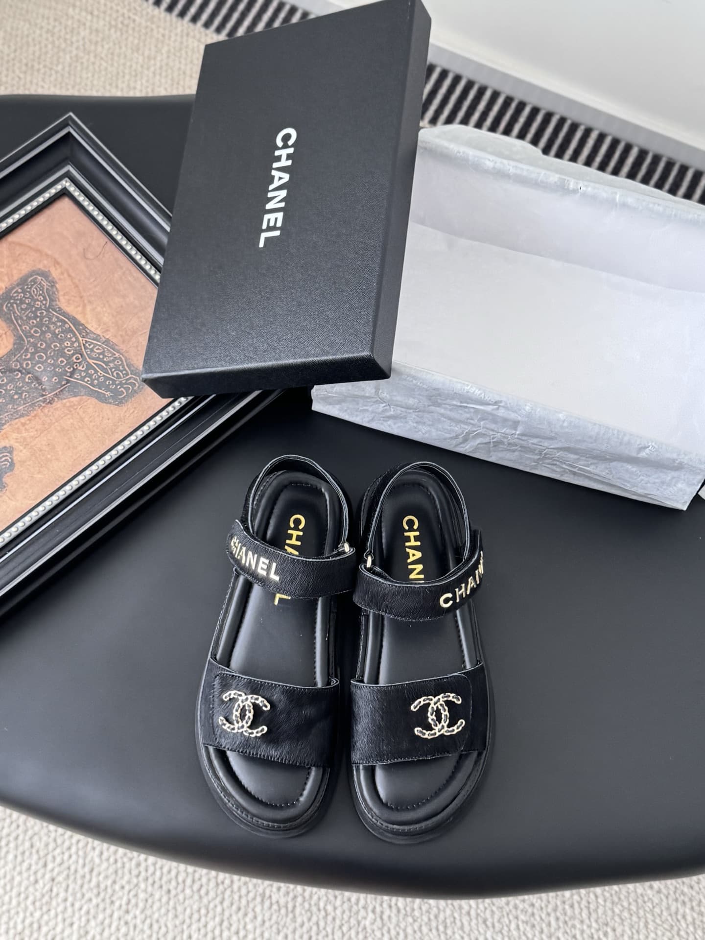 Chanel Tod's Patent Leather Slingback Sandals Women