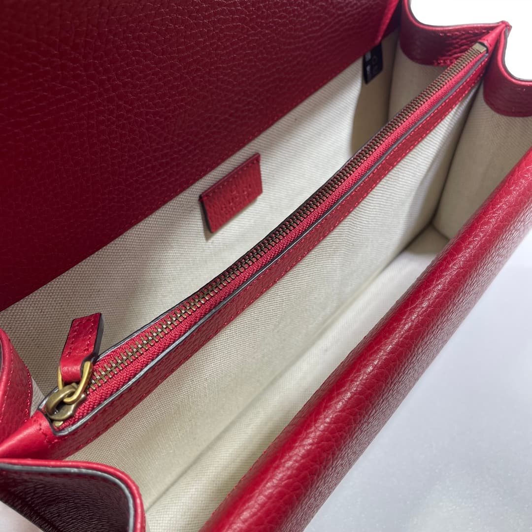 DIONYSUS GG SMALL SHOULDER BAG 400249 Leather Red High