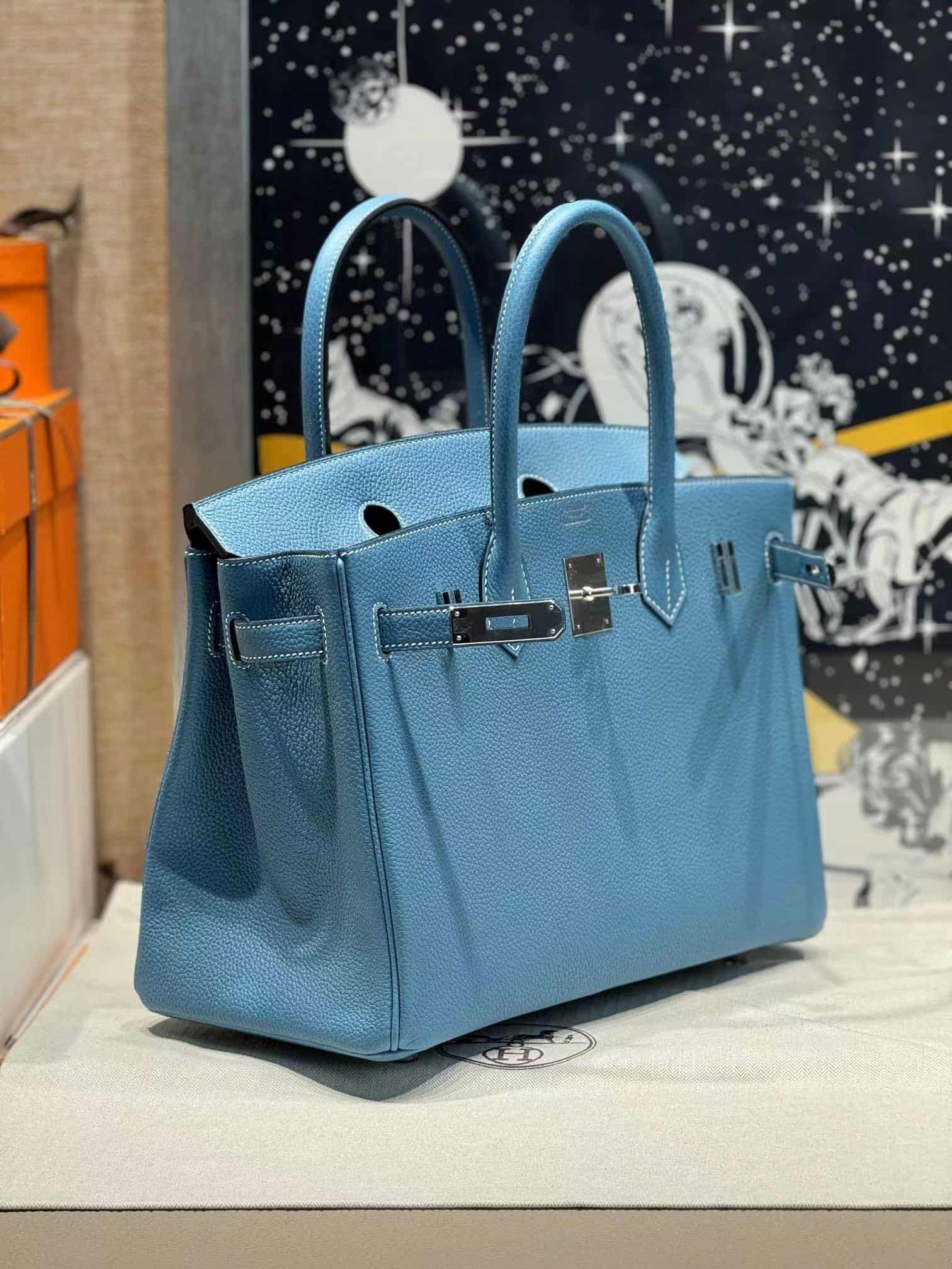 Hermes Birkin 25/30/35cm Bag Togo Leather In Denim Fonce WAX High