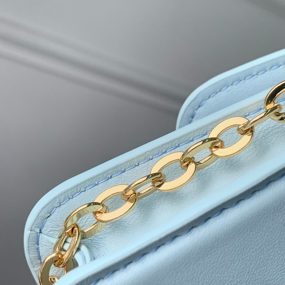 Louis Vuitton Wallet On Chain LV Bloom Azure Blue Calfskin leather M14547 High