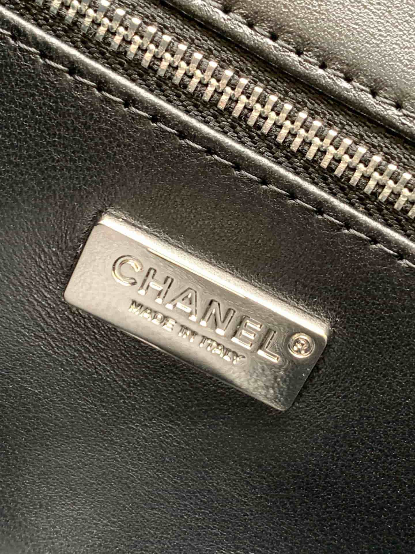 Chanel Classic Mini Flap Bag Sequins Embroidery & Gold-Tone Metal Black White 6171 A