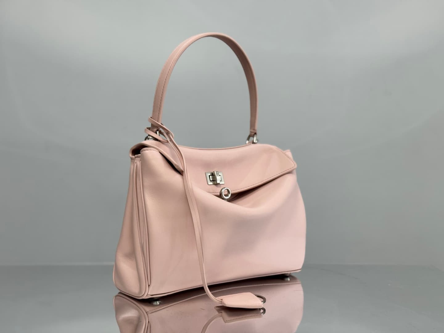 Balenciaga Rodeo Small Bag in Pink Leather With Silver-Tone Metal TOP