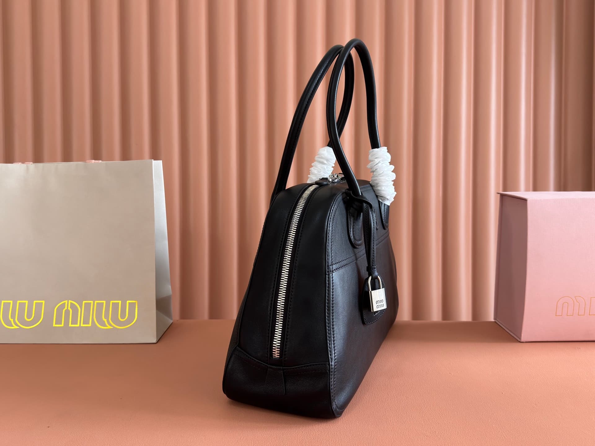 Miu Miu Vivant nappa leather bag Black 5BB196 TOP