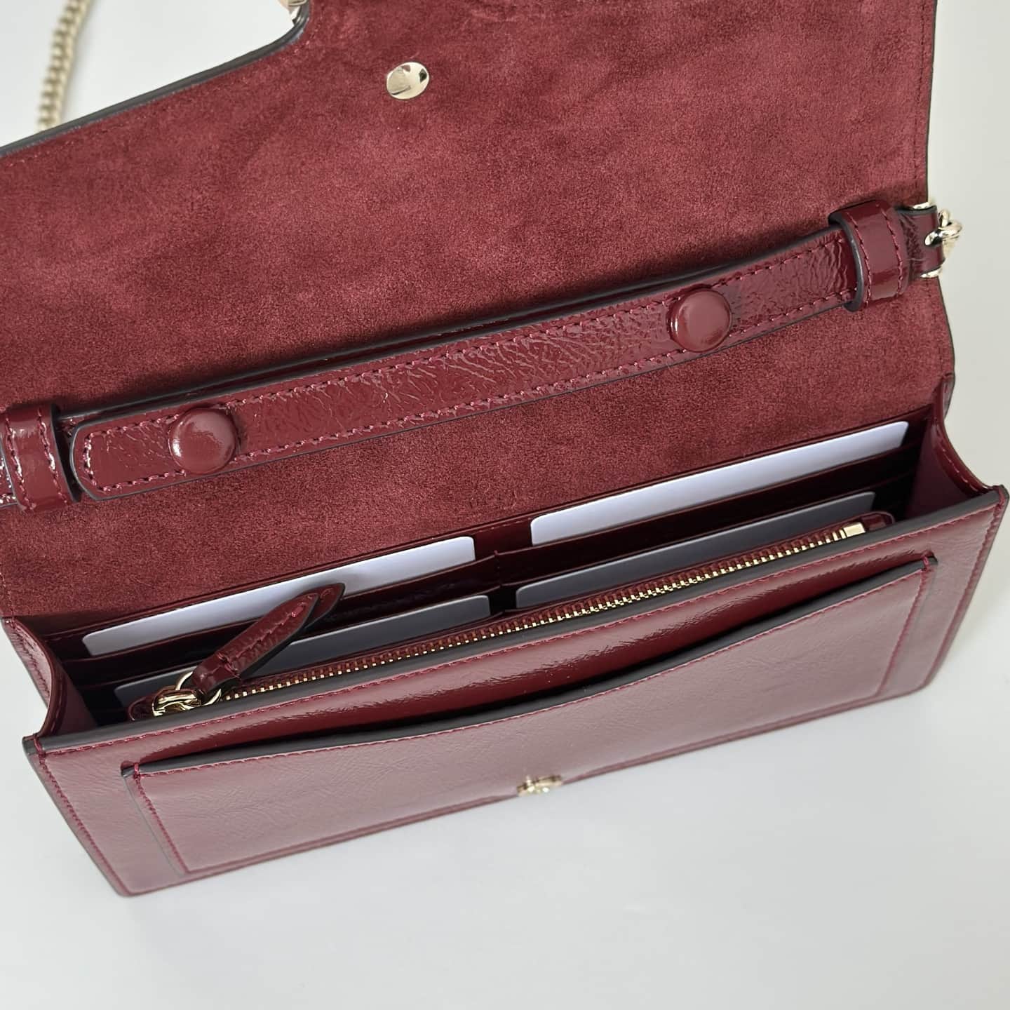 DIONYSUS WALLET ON CHAIN 837374 Red leather High