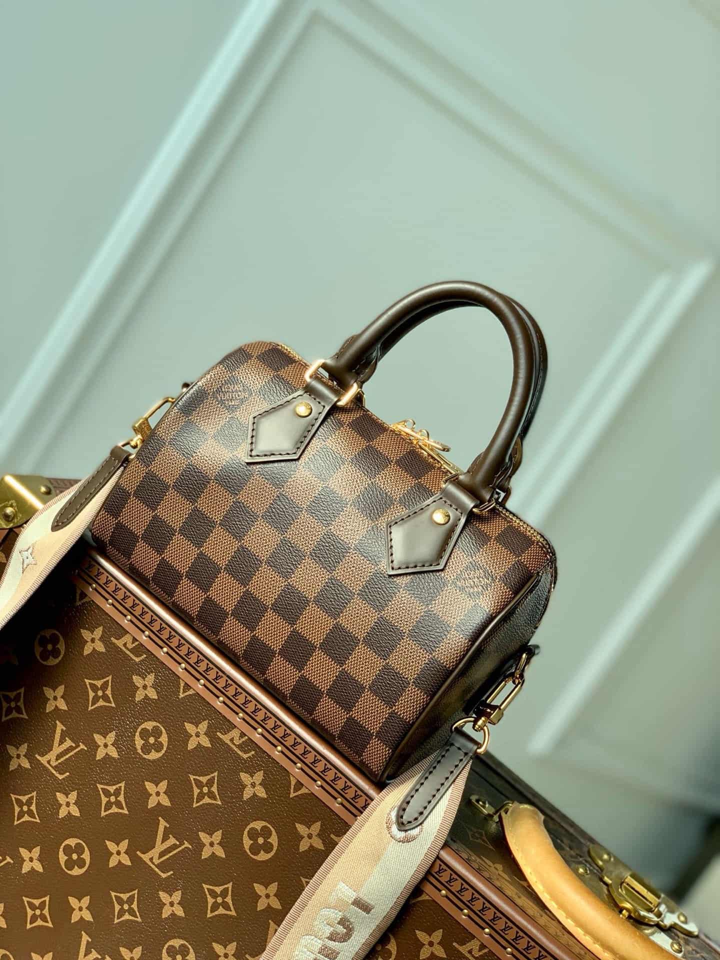 Louis Vuitton Speedy Bandoulière 20 Damier Ebene coated canvas / Cowhide leather N40489 High