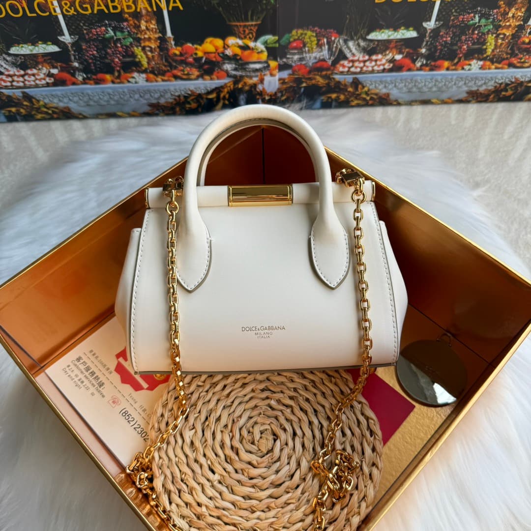Dolce & Gabbana Mini Marlene Day leather tote bag white High
