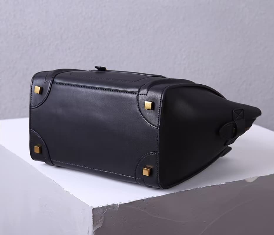 Celine Mini Luggage Bag In Black Smooth Calfskin High
