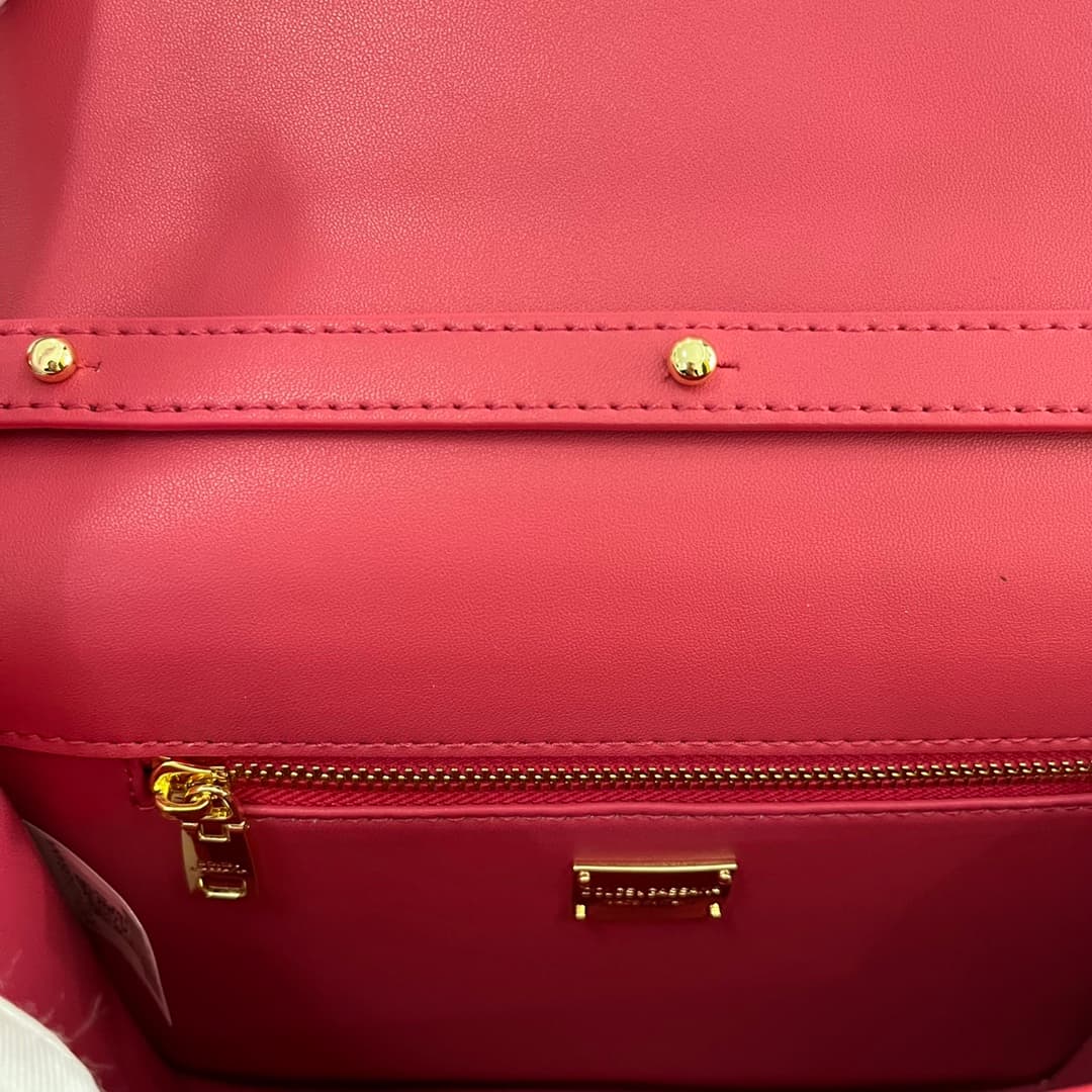 Dolce & Gabbana Peach-pink calf leather DG Logo crossbody bag high