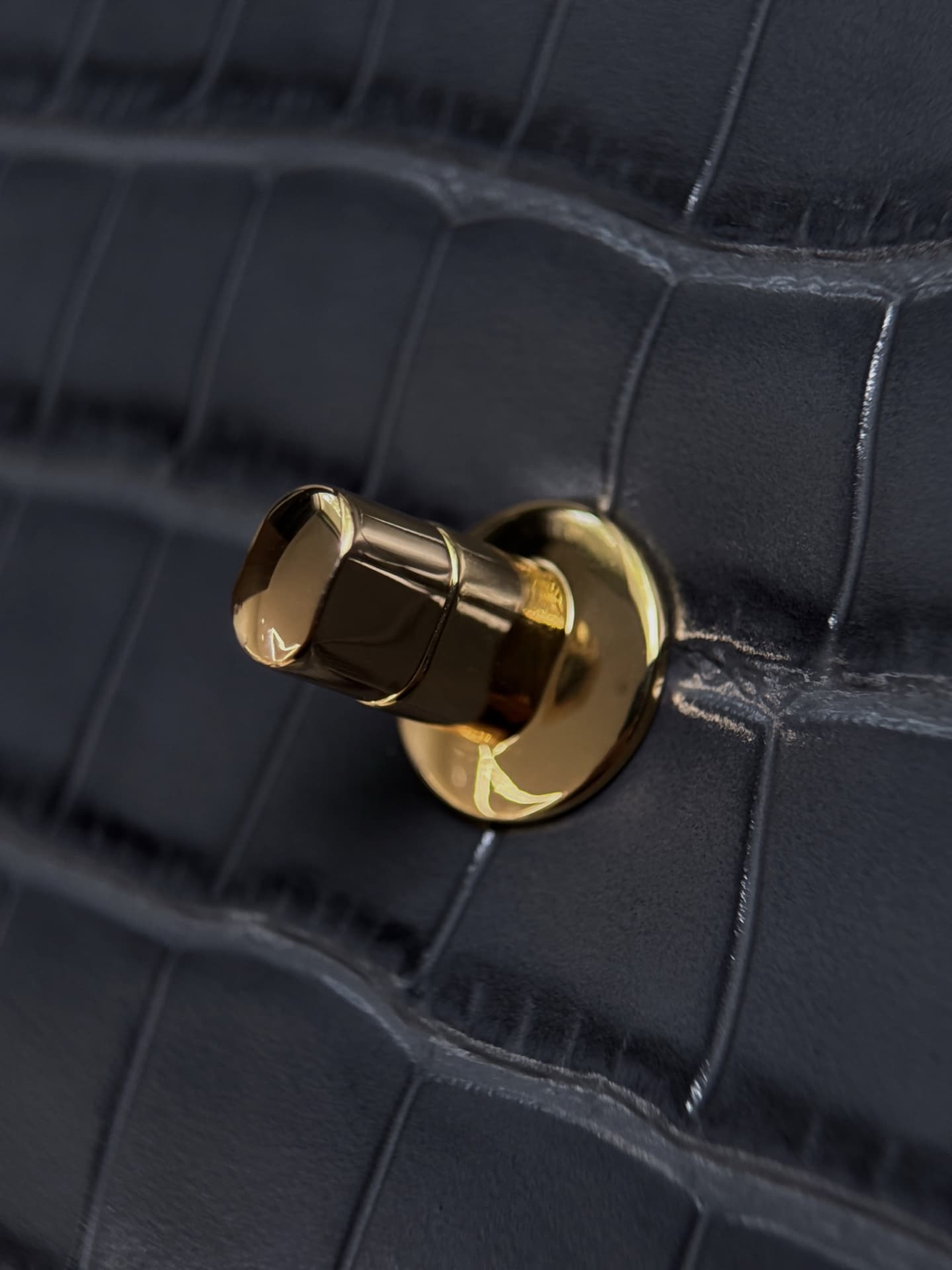 Chanel Mini Flap Bag with Top Handle Crocodile Embossed Calfskin & Gold-Tone Metal AS6424 A
