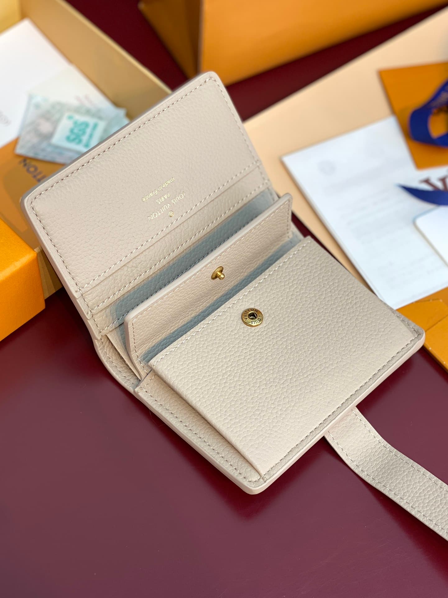 Louis Vuitton Low Key Compact Wallet Beige Smooth calfskin M12408 High
