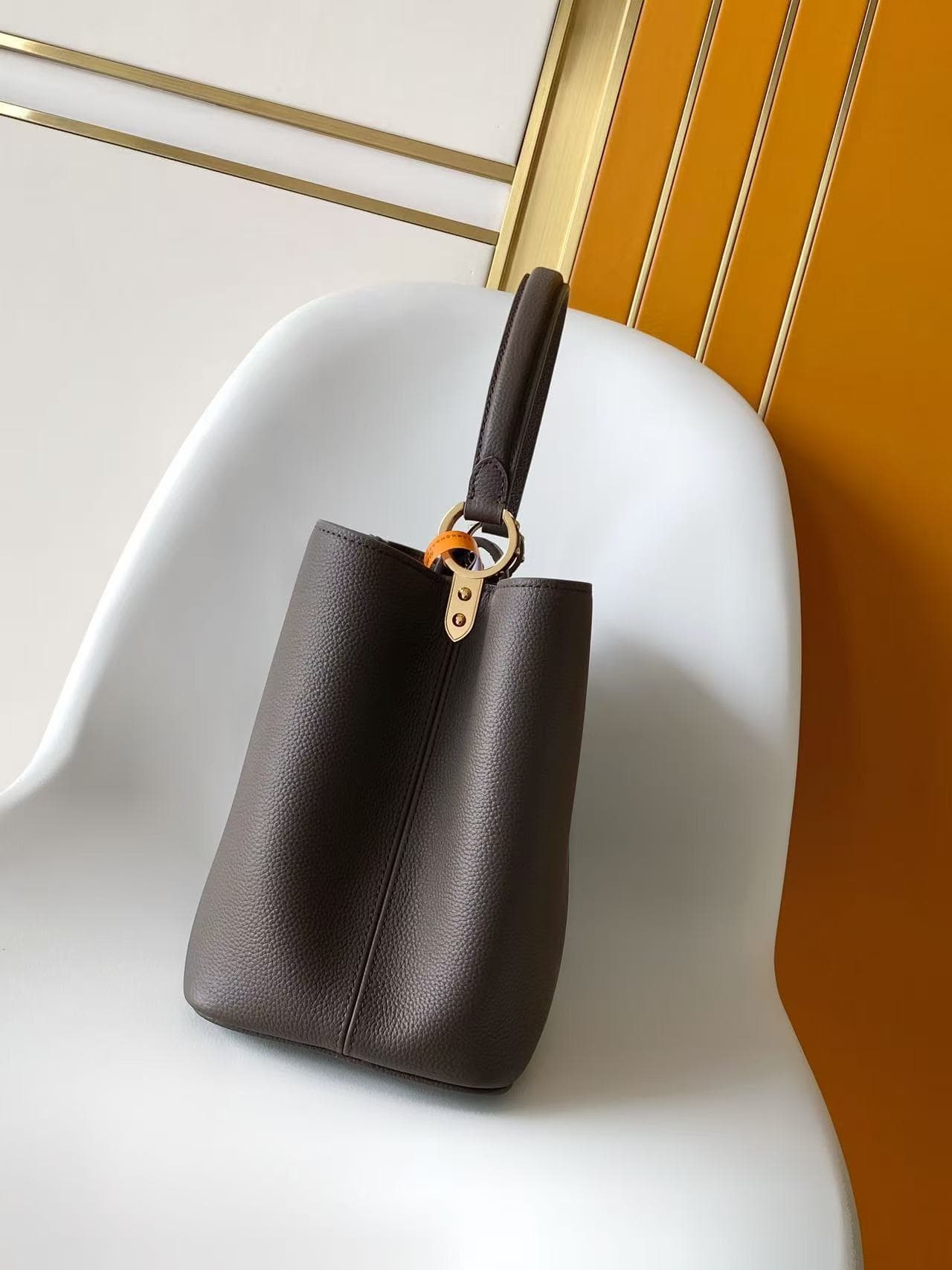 Louis Vuitton Capucines Souple Grain Taurillon Leather Chocolate Brown M26264 TOP