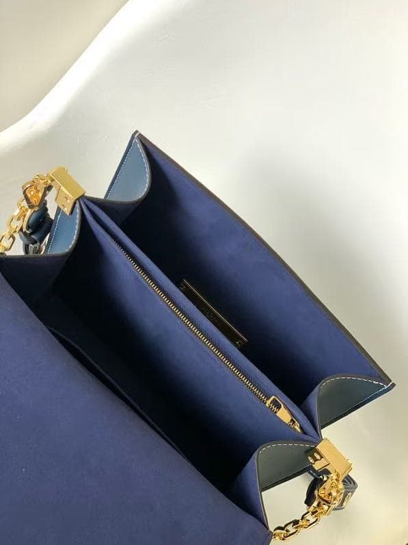 Louis Vuitton DAUPHINE MM BAG Denim Blue High