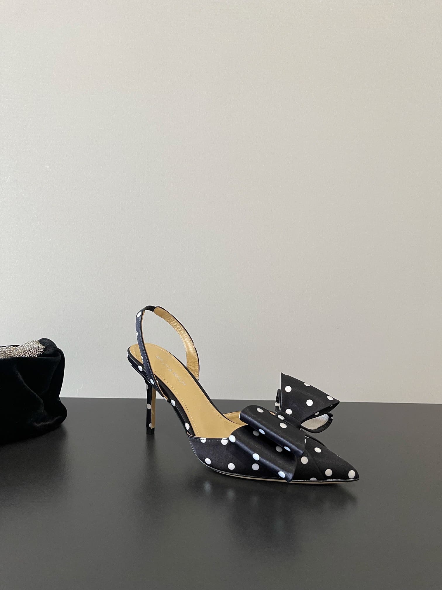 Mach Mach Le Cadeau Bow Polka Dot Slingback Pump Shoes Women