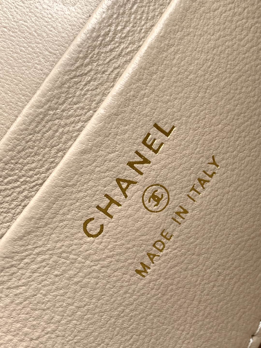 Chanel VANITY WITH CHAIN AP4407 Grained Calfskin & Gold-Tone Metal Champagne High