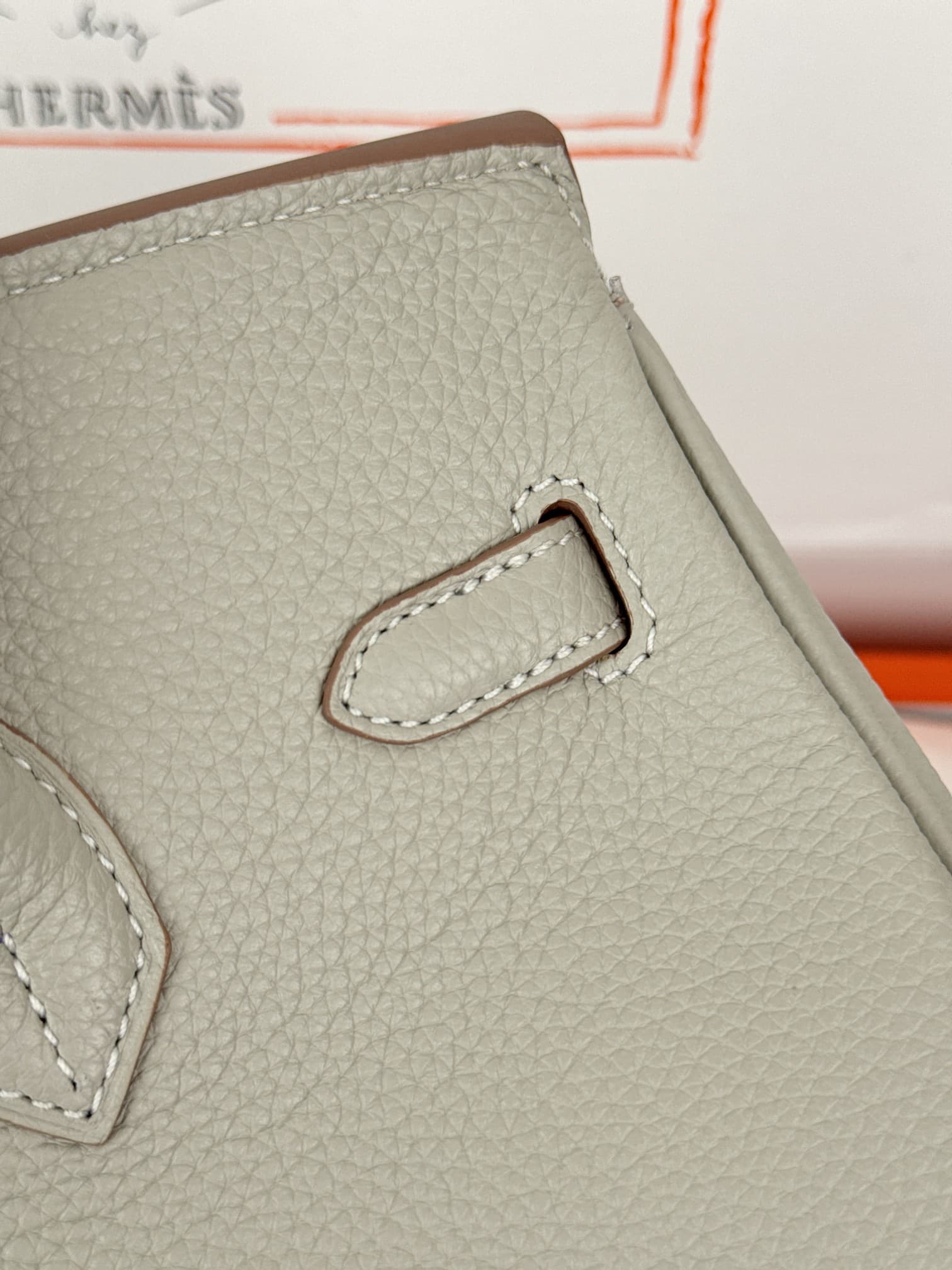 Hermes Birkin 25/30 Bag Togo Calfskin Leather Pearl Gray High