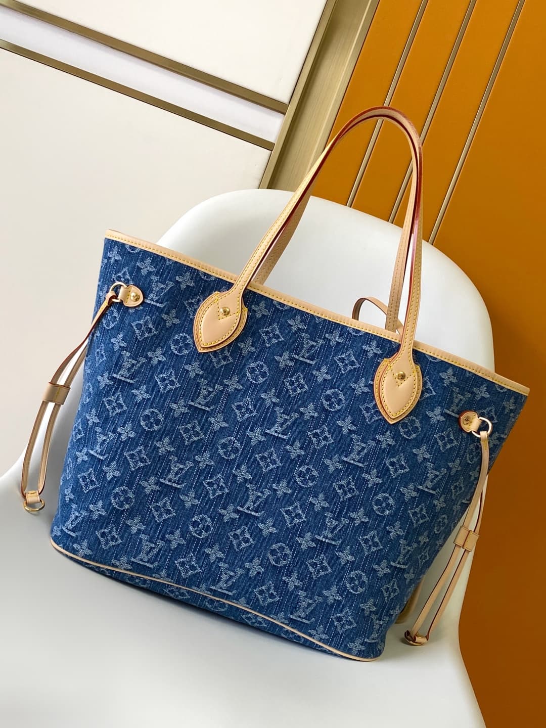 Louis Vuitton Neverfull MM Denim Blue M13192 High