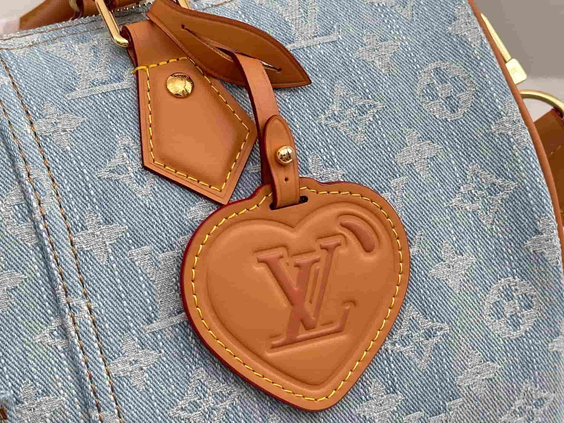 Louis Vuitton Speedy 30 Bandoulière Blue Monogram Denim M2A209 High