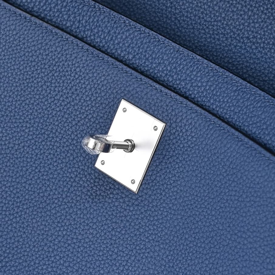 Hermes Kelly depeches Togo 36 briefcase In Dark Blue CalfskIn WAX High