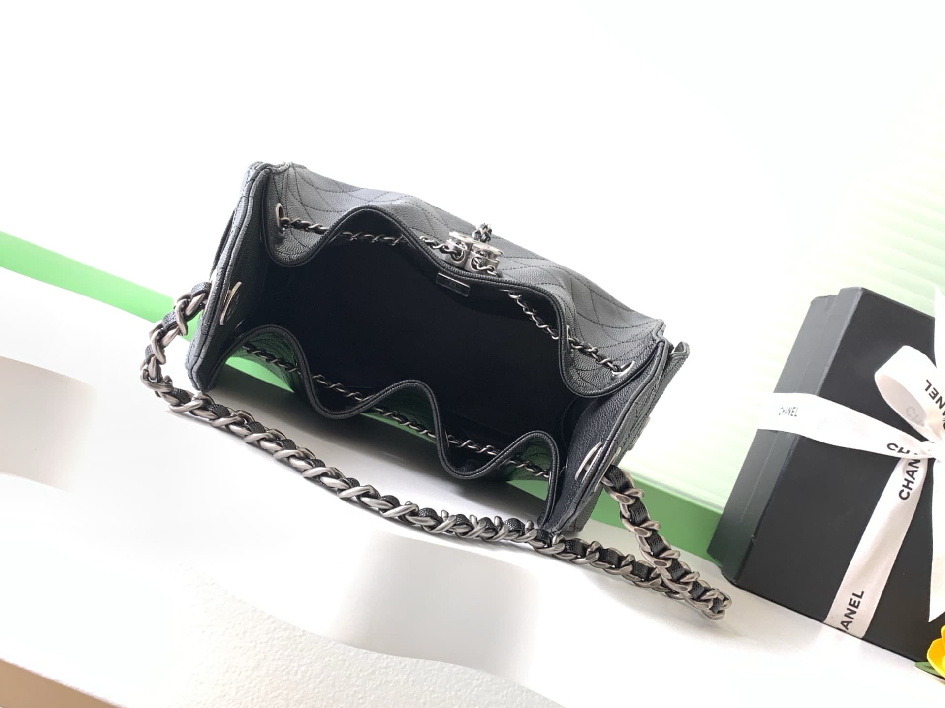 Chanel 25 Small Hobo handbag AS5293 Grained Calfskin &Silver-tone metal Black A