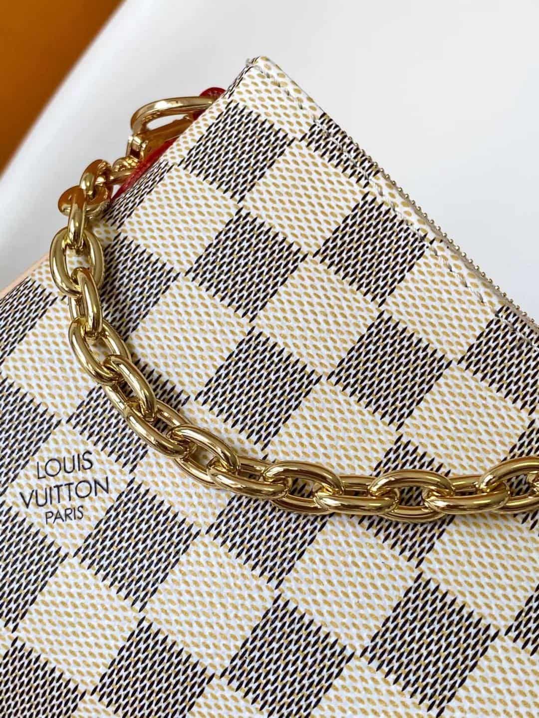 Louis Vuitton Pochette Liv in Damier Azur Canvas N00228 High