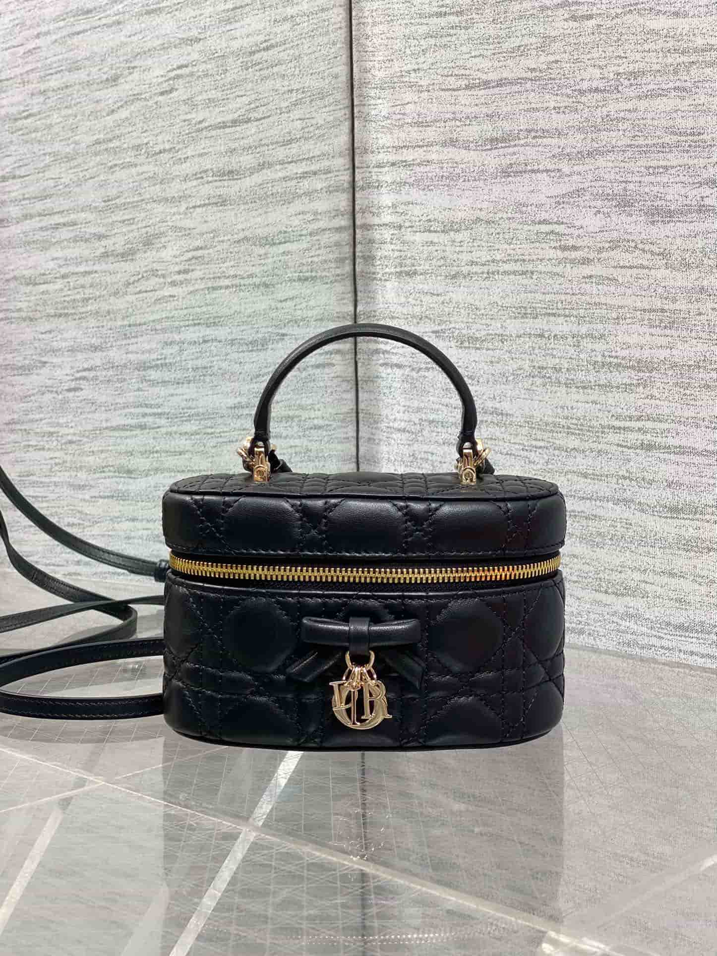Dior Mini Vanity Black Cannage Lambskin S2603 High