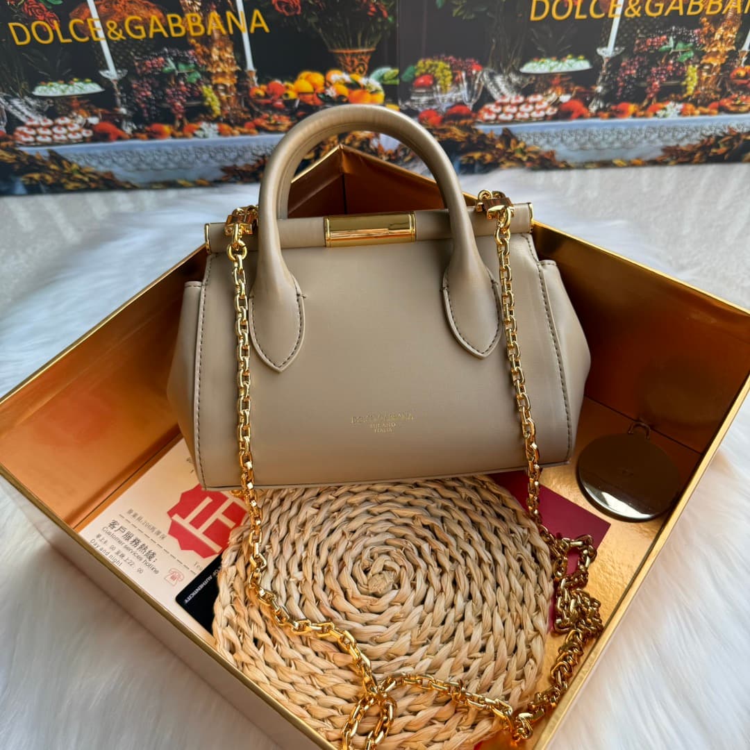 Dolce & Gabbana Mini Marlene Day leather tote bag beige High