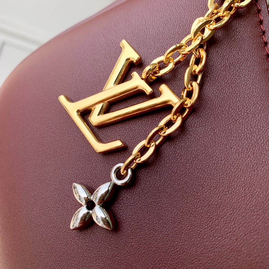 Louis Vuitton Pochette LV Bloom M25525 Calfskin leather Grenat Red High