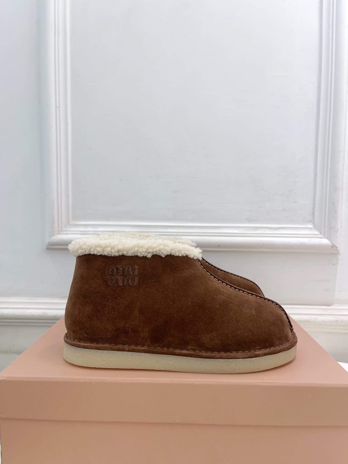 Miu Miu shearling-trimmed Suede Boots
