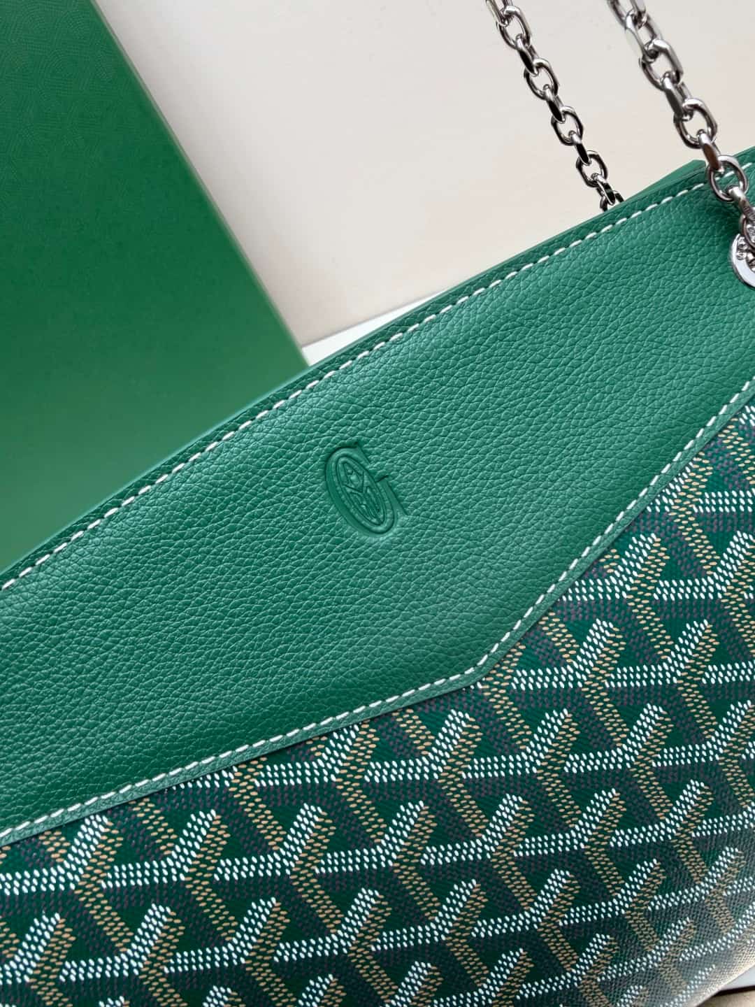 Goyard Rouette Structure bag in Green Goyardine Canvas High