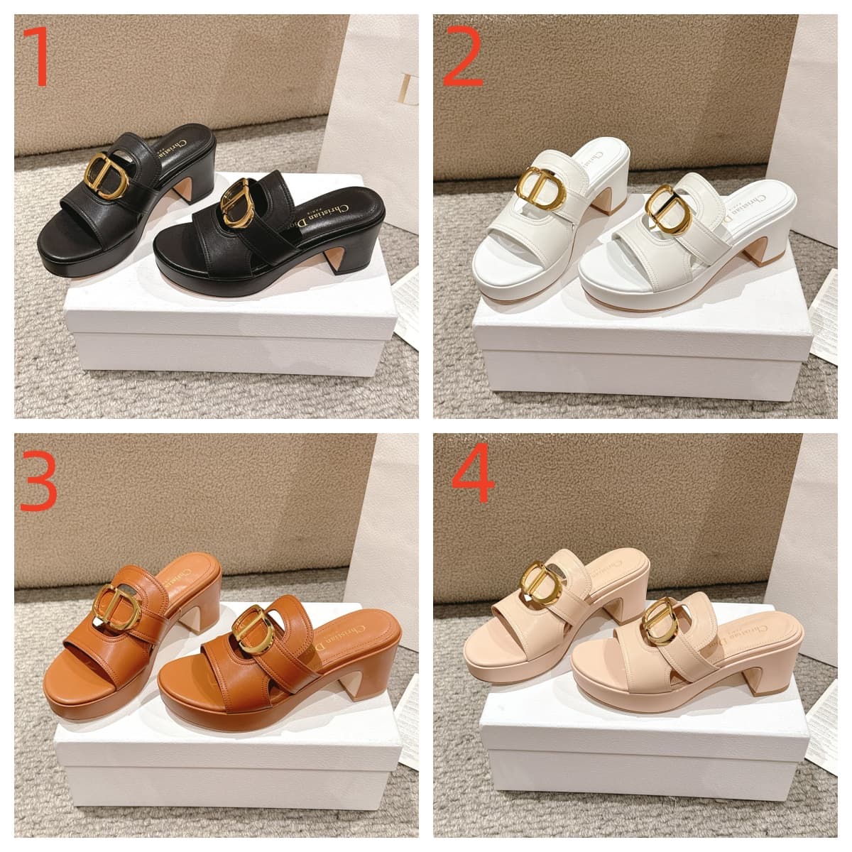 Dior 30 Montaigne Heeled Slide Sandal Shoes Women