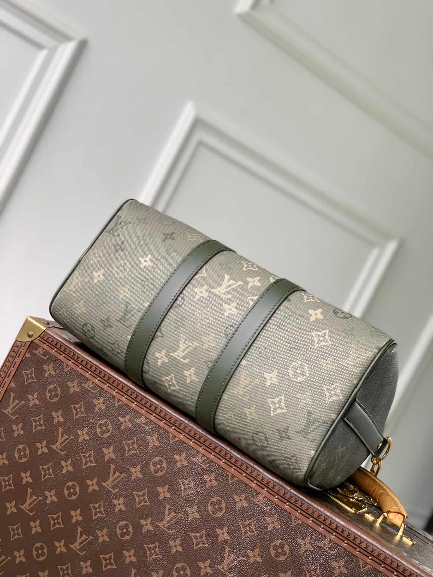 Louis Vuitton Keepall Bandoulière 35 Kahki Green Monogram Surplus coated canvas M27054 High