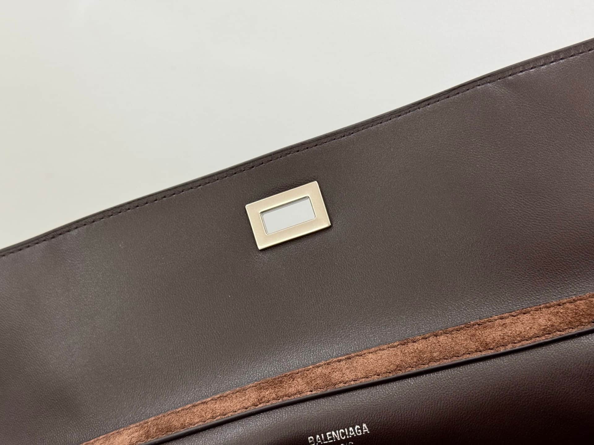 Balenciaga Rodeo Small Bag in Light Espresso Waxed Suede Calfskin With Silver-Tone Metal TOP