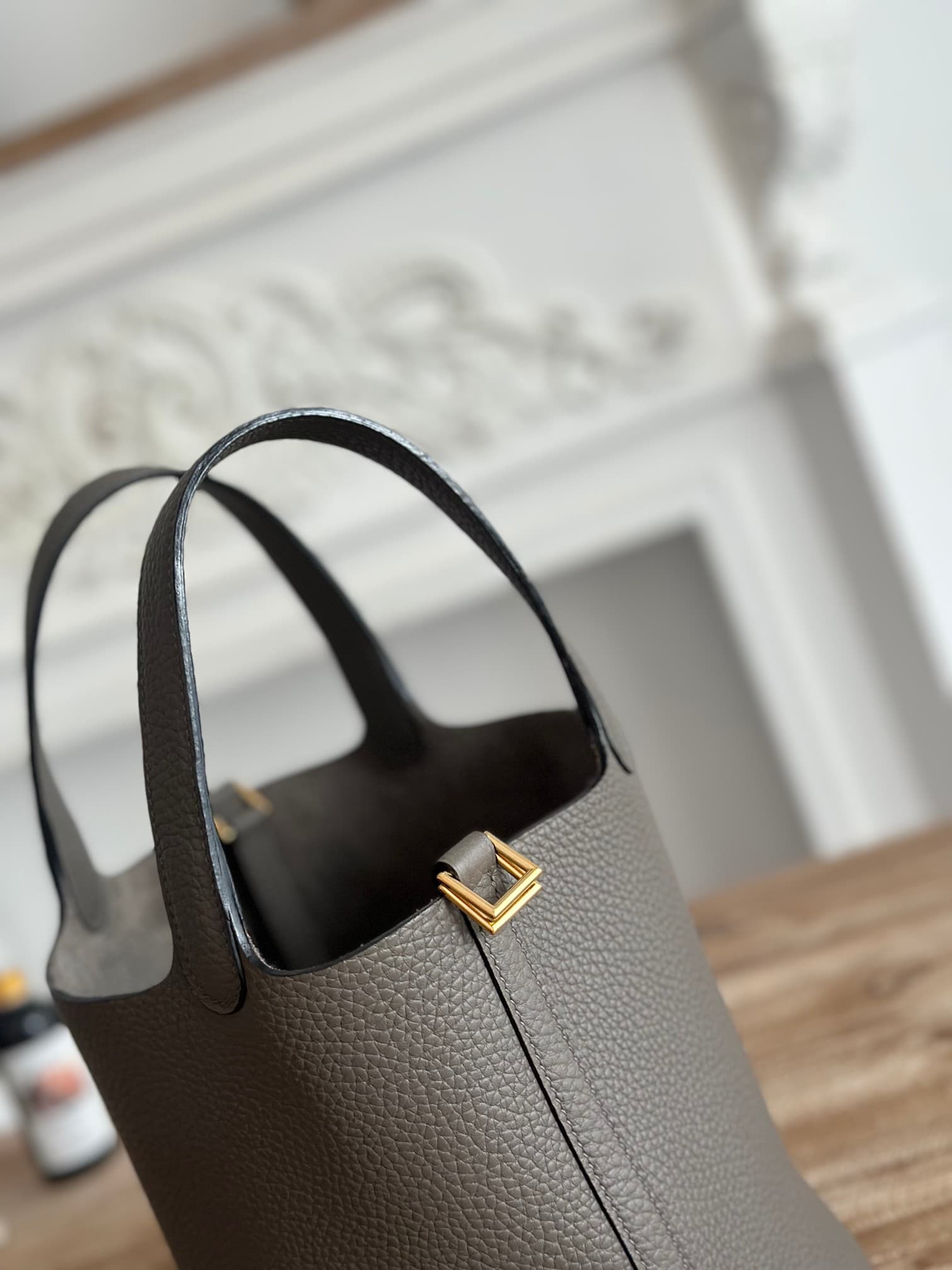 Hermès Picotin Lock 18 Bucket Bag TC Leather Silver/Gold Metal Etain Wax High