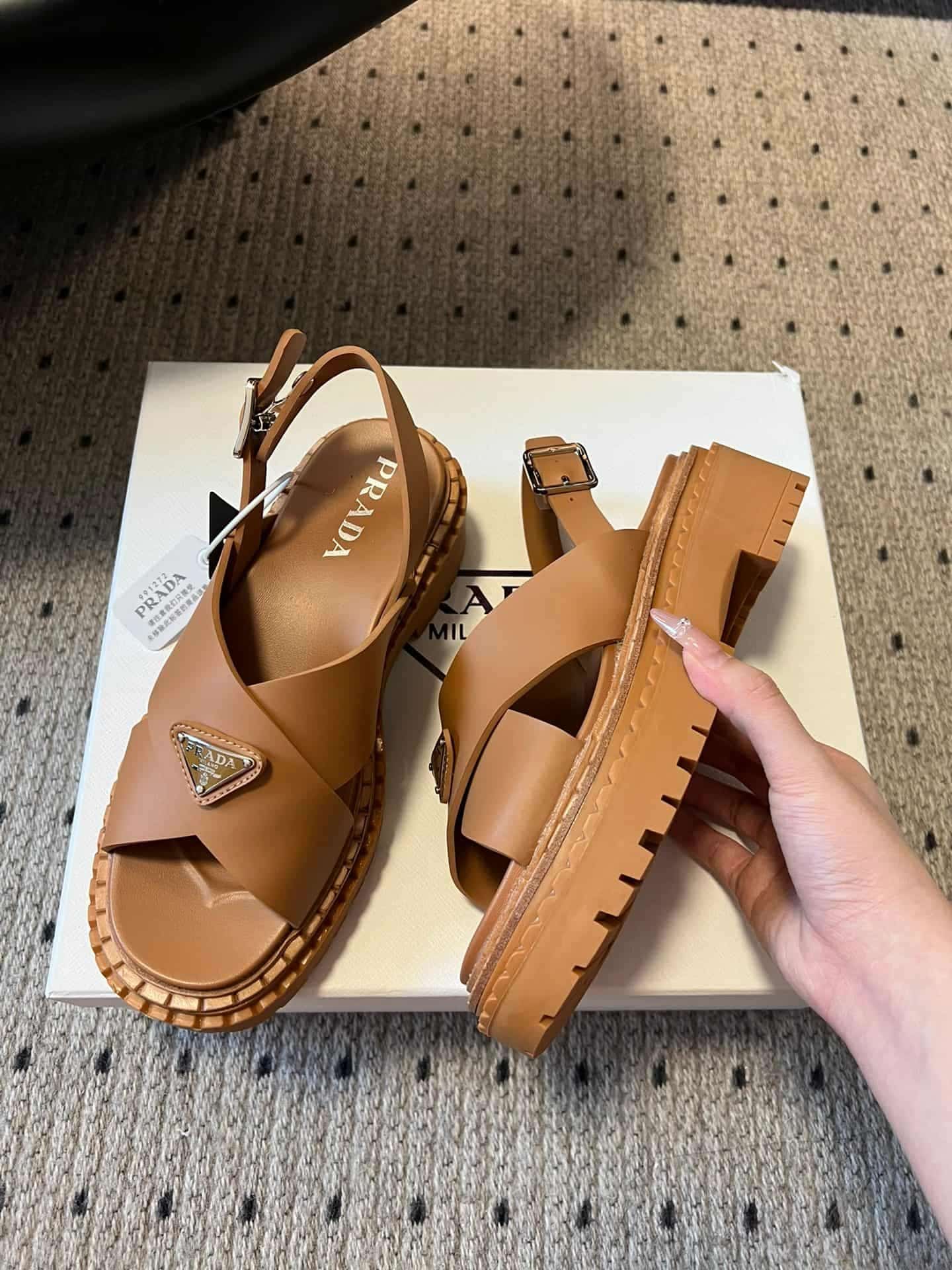 Prada Barley Rubber Sandal Shoes Women