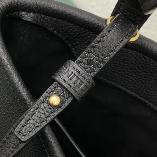 Celine Small Folded Cabas In Black Grained Calfskin High