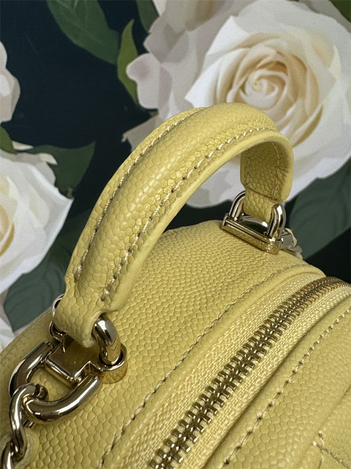 Chanel Mini Backpack Grained Calfskin Gold-Tone Metal AP3753 Yellow A