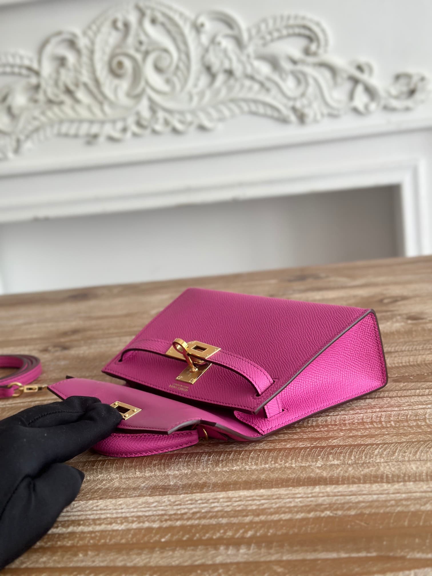 Hermes Kelly Mini II Bag Epsom Leather WAX Magnolia High