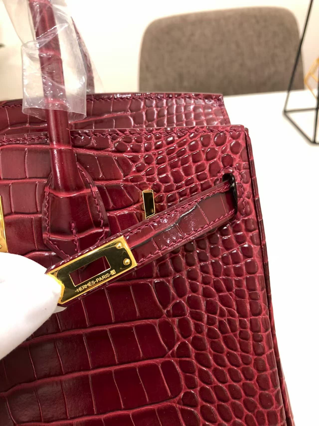 Hermes Birkin 25/30/35cm Bag Crocodile Leather In Burgundy WAX High Customizing Style