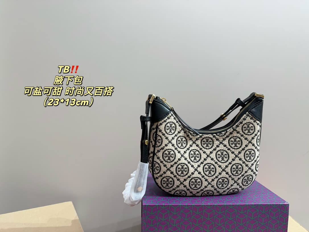 Tory Burch T MONOGRAM CRESCENT BAG