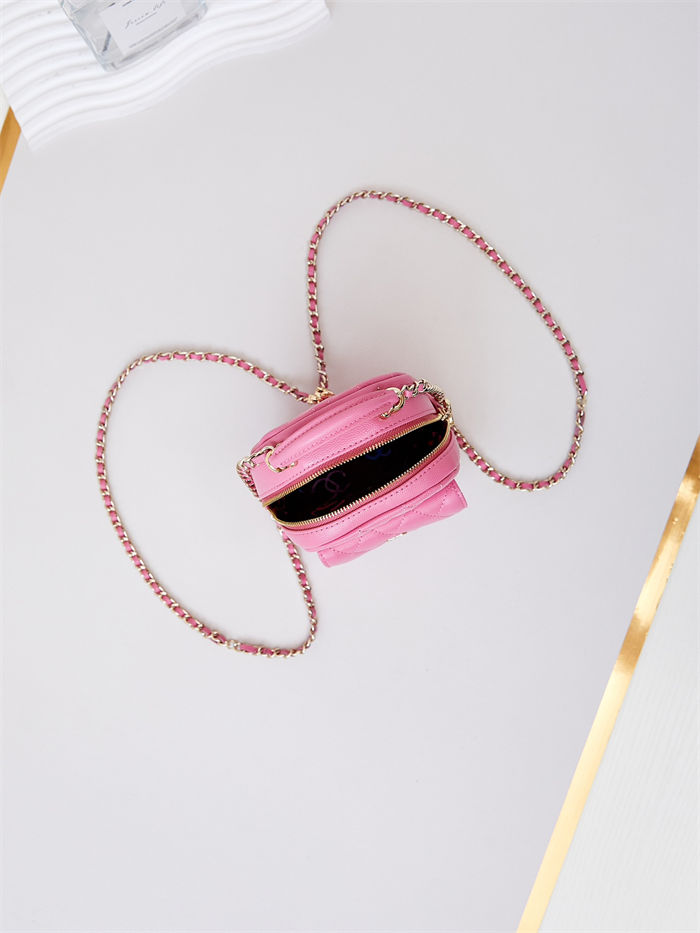 Chanel Mini Backpack Grained Calfskin Gold-Tone Metal AP3753 Pink A