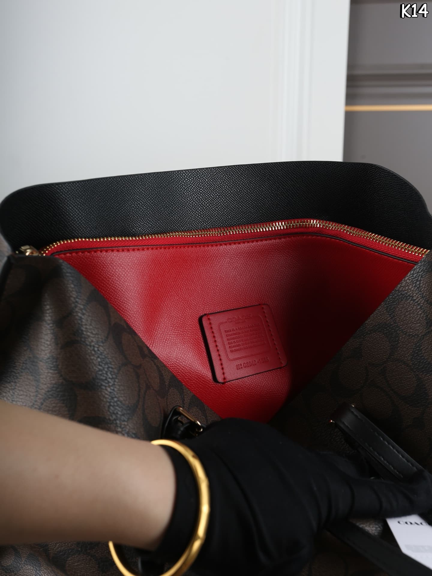COACH Mollie Tote Bag In Signature Canvas Gold/Walnut/Black High