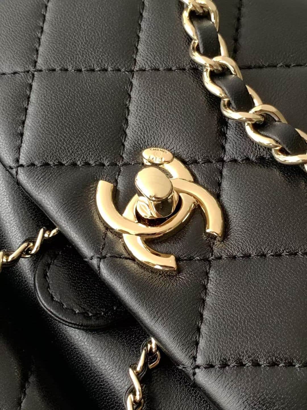 Chanel Medium Quilted Duma Backpack Lambskin AS3618 Black A
