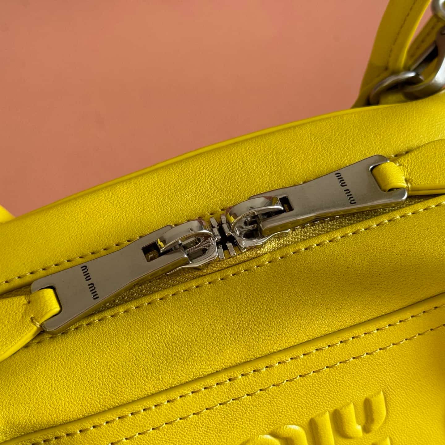 Miu Miu Vivant nappa leather bag Yellow 5BB199 TOP