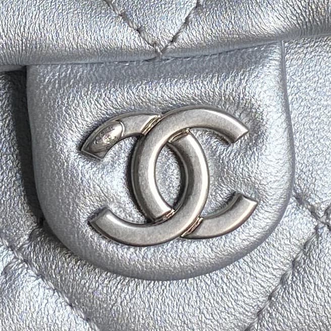 Chanel Trendy Pockets Hobo Bag Lambskin & Silver Metal Silver AS5302 A