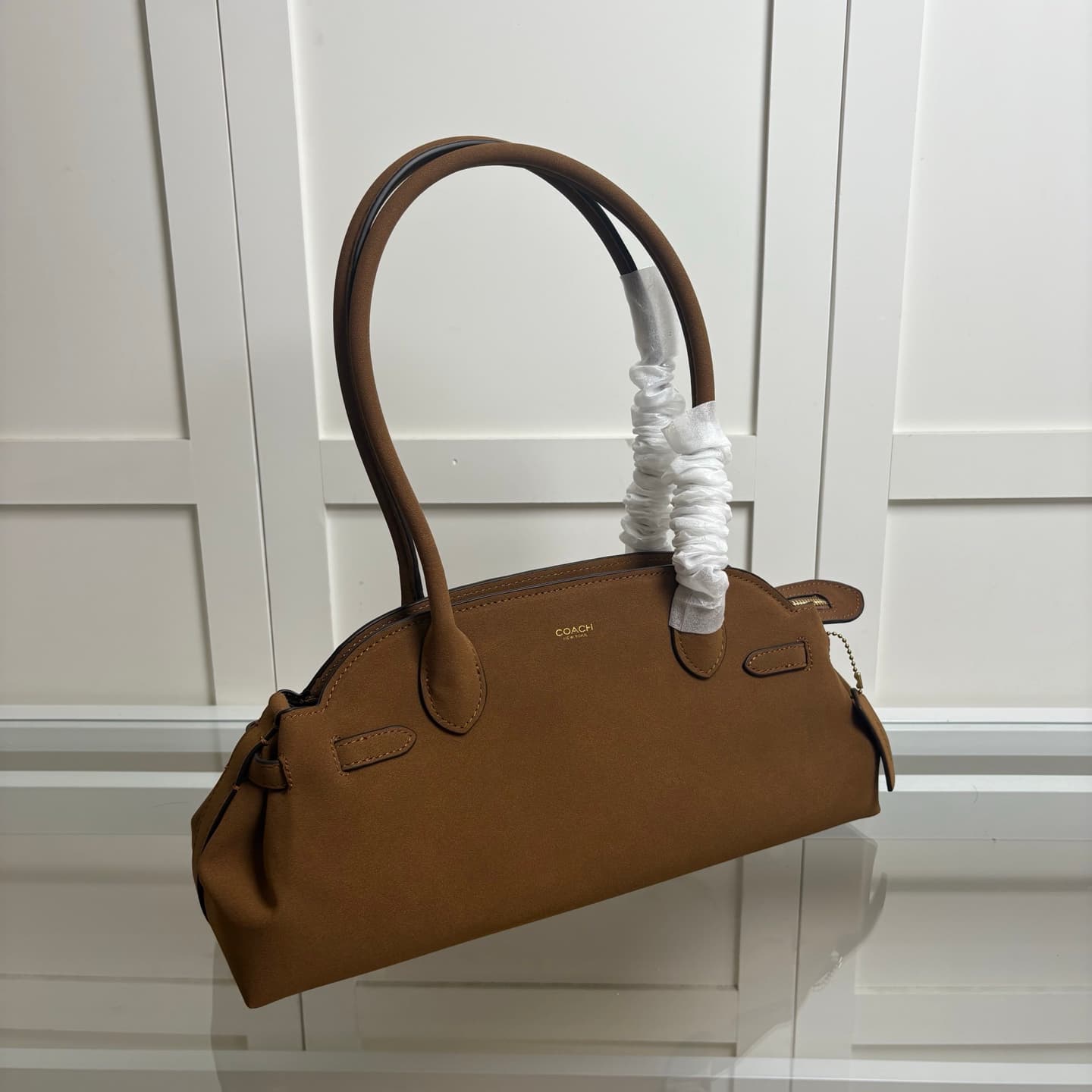 Coach Empire Carryall 34 in Warm Brown Suede High