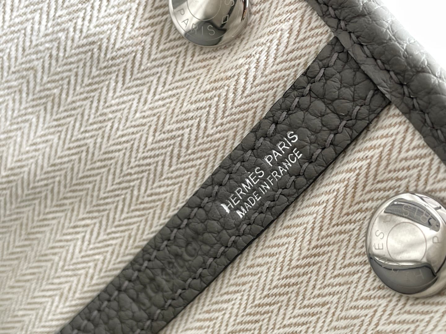 Hermes Garden Party 23 bag in Gris Meyer Togo Leather WAX High