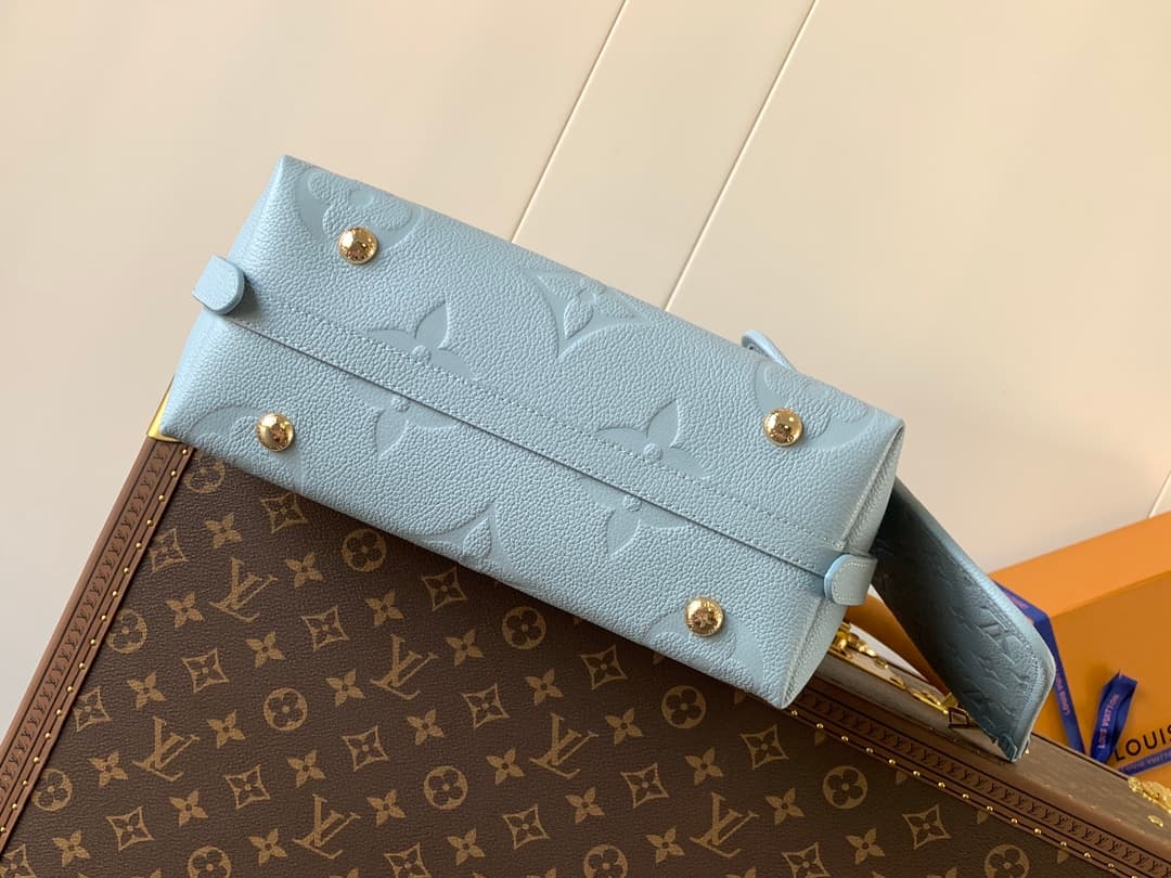 Louis Vuitton CarryAll PM light blue Monogram Empreinte leather M46673 High