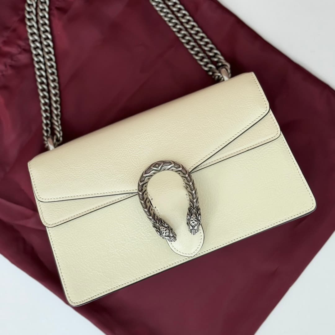 Dionysus Medium Shoulder Bag 795005 White Leather High
